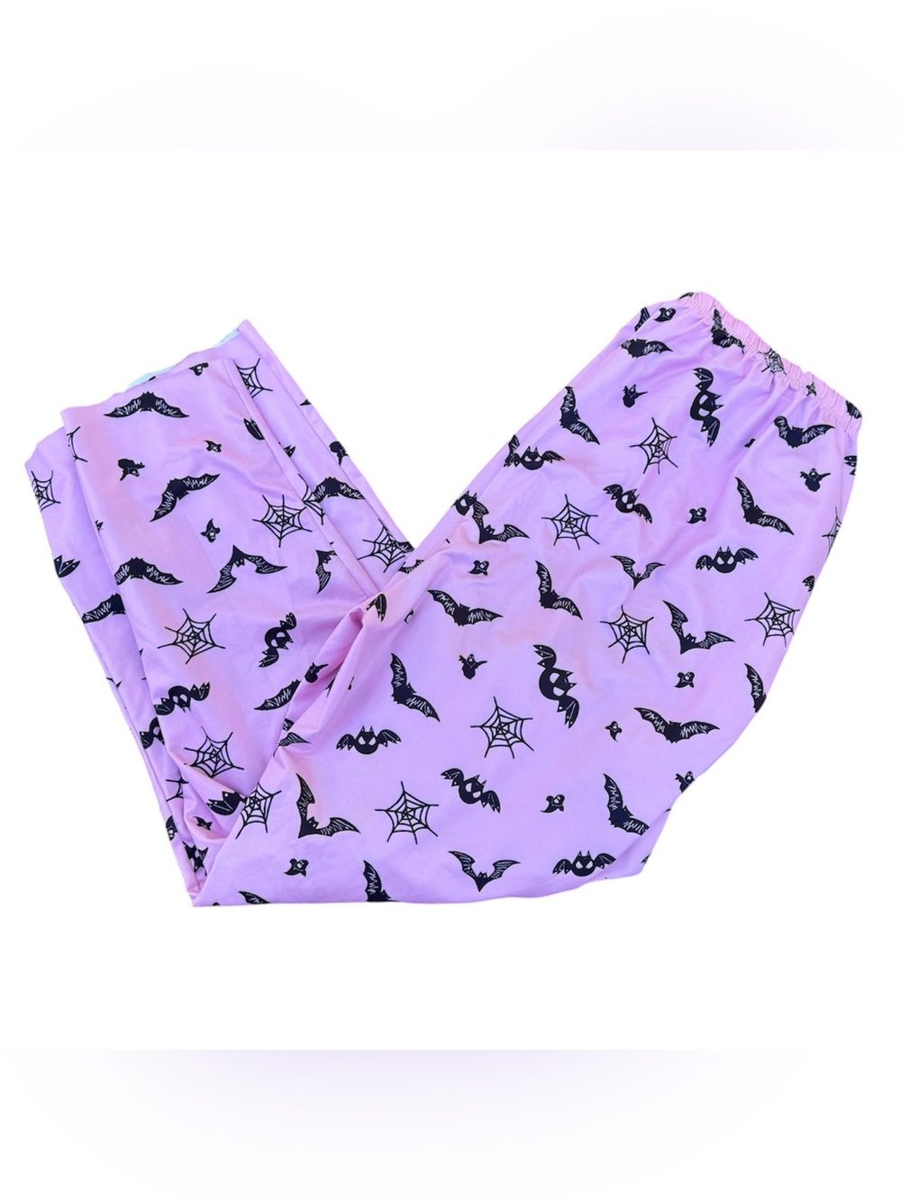 Romwe Pastel Goth Pastel Pink Bat Spiderweb Pajama Sleep Pants Large